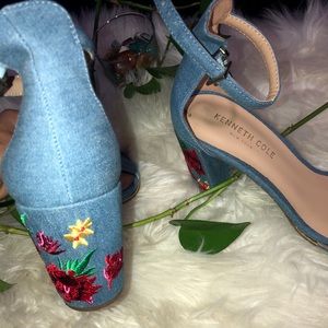 Denim heels